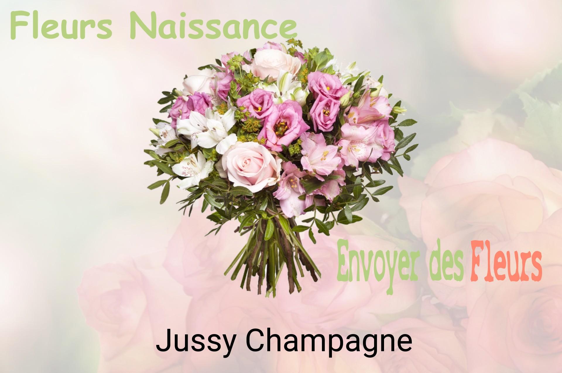 Bouquet de fleurs de naissance livré à Jussy-Champagne