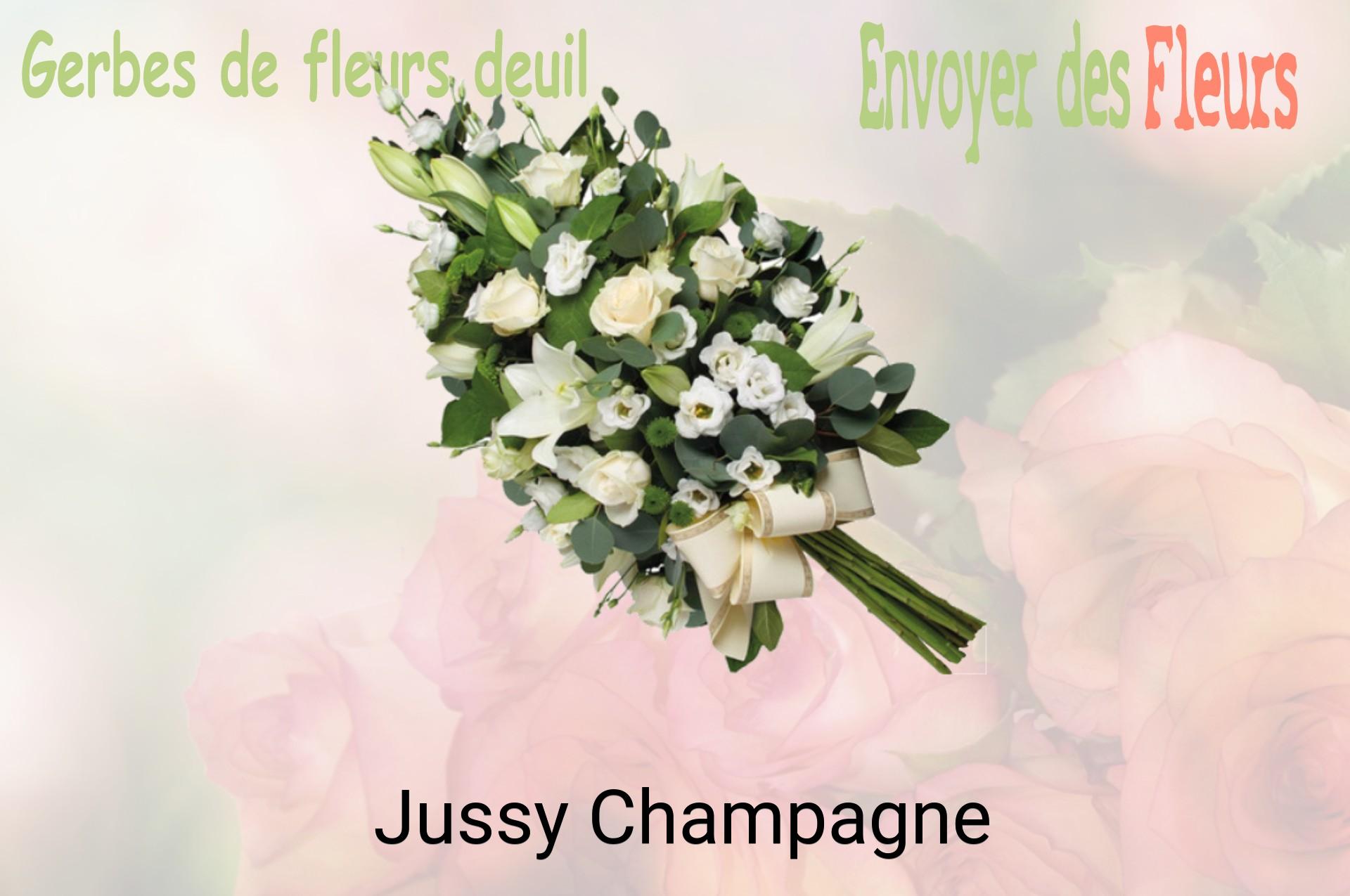 Gerbe de fleurs de deuil livrée à Jussy-Champagne